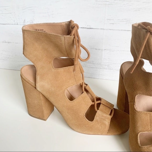 NEW Urban Outfitters Ginger Suede Lace-Up Heels - Picture 10 of 15